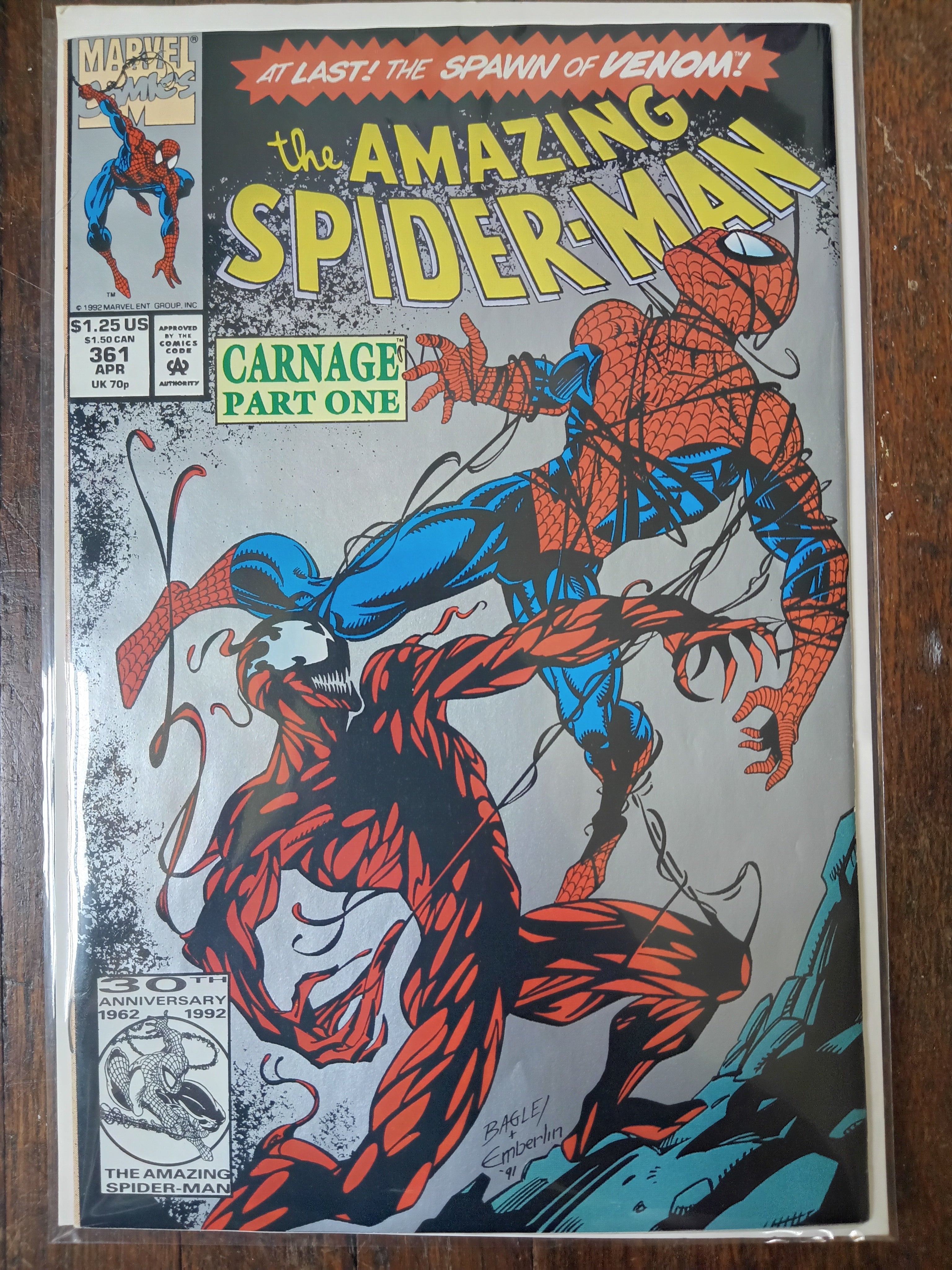 (2nd Edition)The Amazing Spider-man #361 Key Issue (Grey Background) Marvel Comic Book in Great Condition