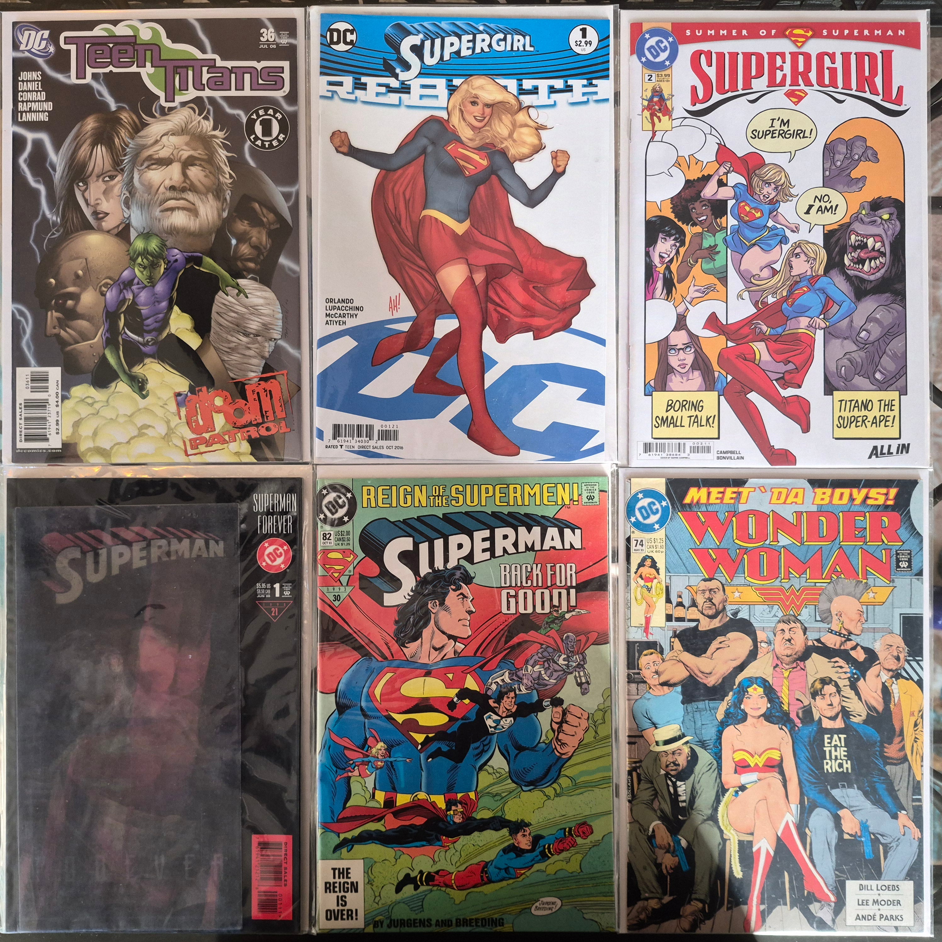 18 Cool Superhero DC Comic Books in Great Condition bagged and Boarded