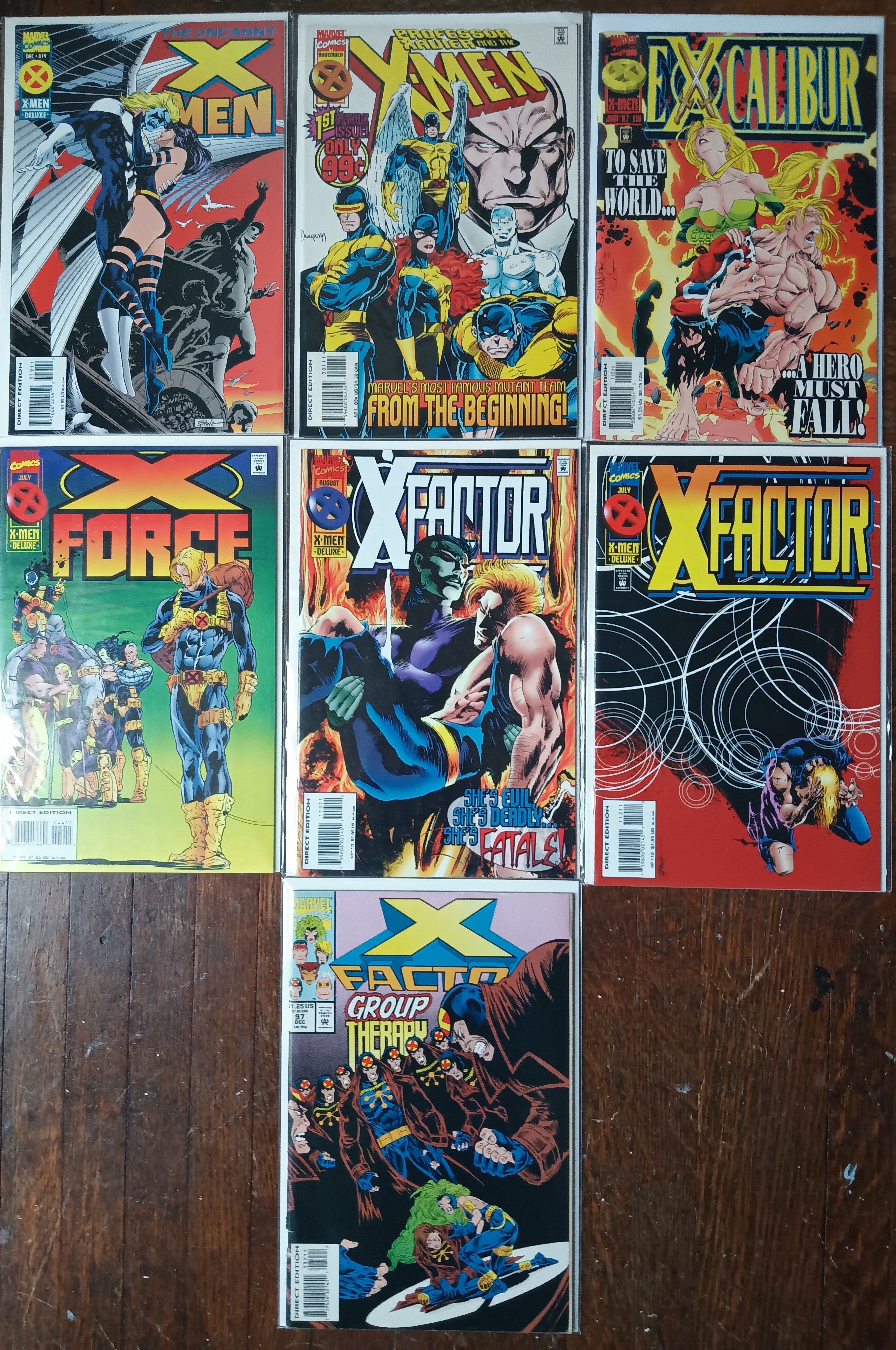 7 Marvel Comic Books all X-Men related from the 90's