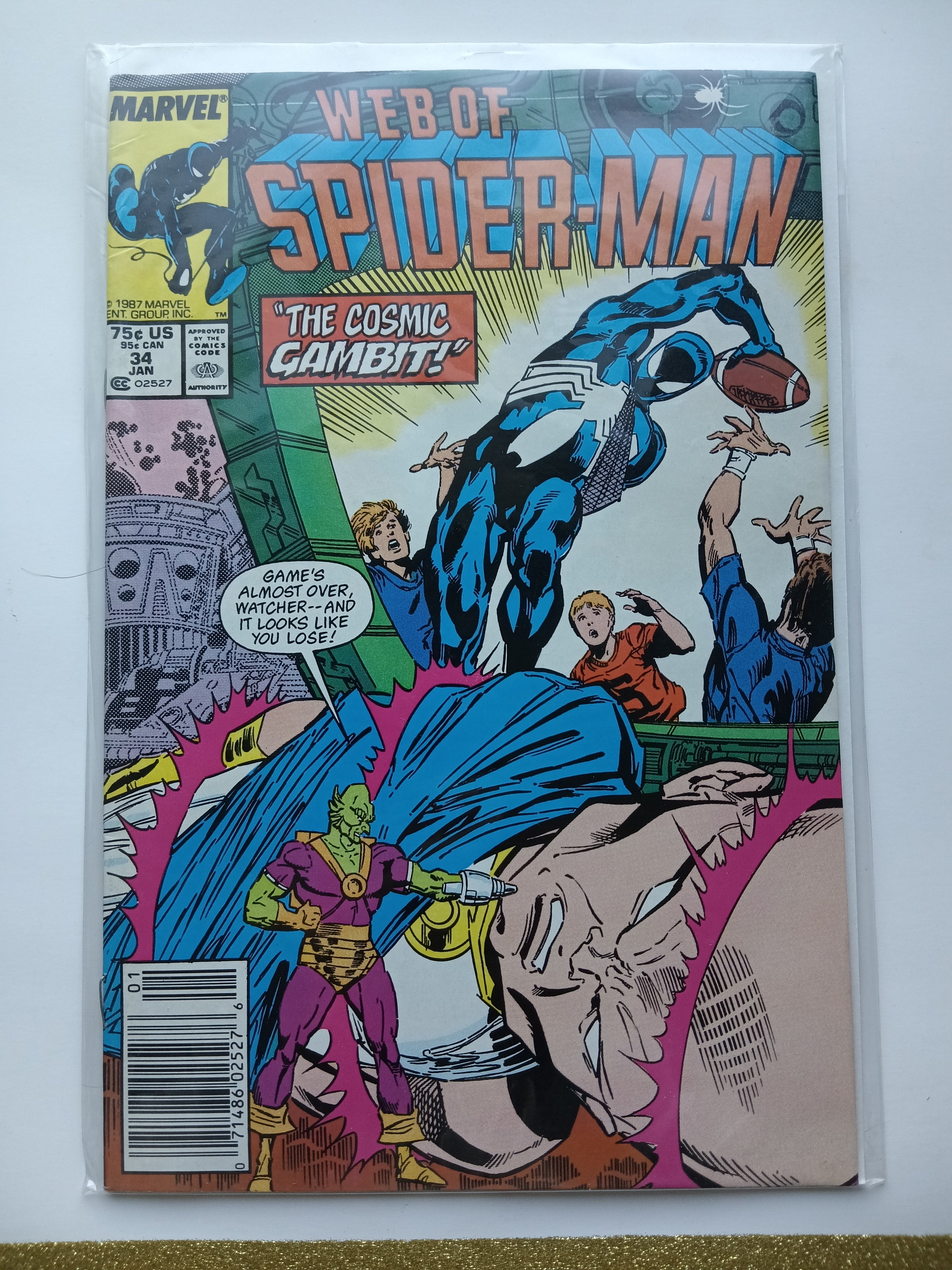 Web of Spider-Man #34 Newsstand Variant Marvel Comic Book "The Cosmic Gambit"