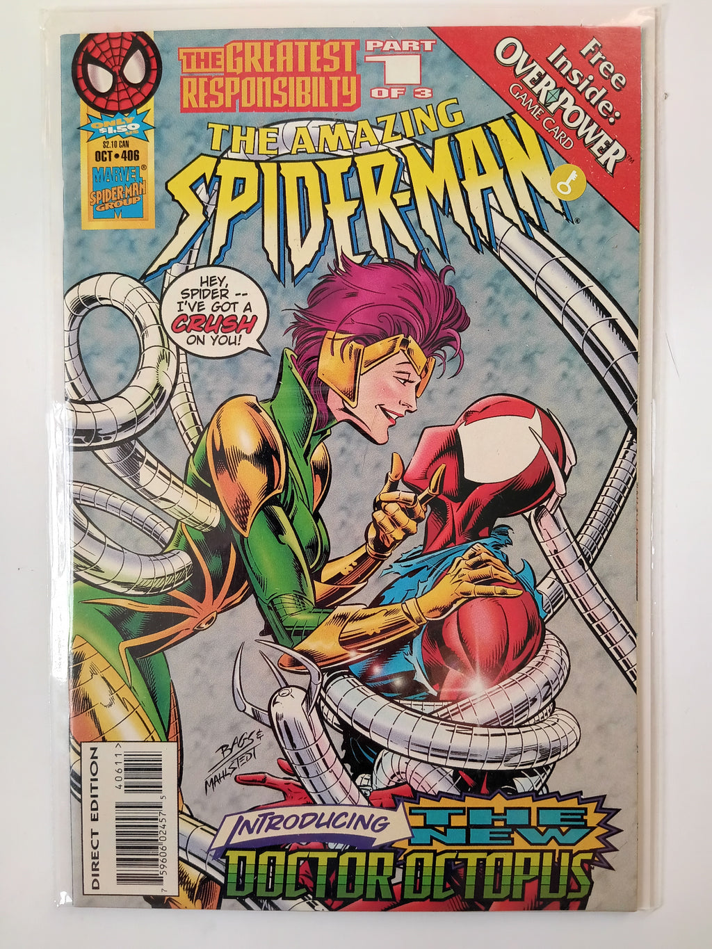 The Amazing Spider-man #406-410 Direct Edition Marvel Comic Books in Great Condition
