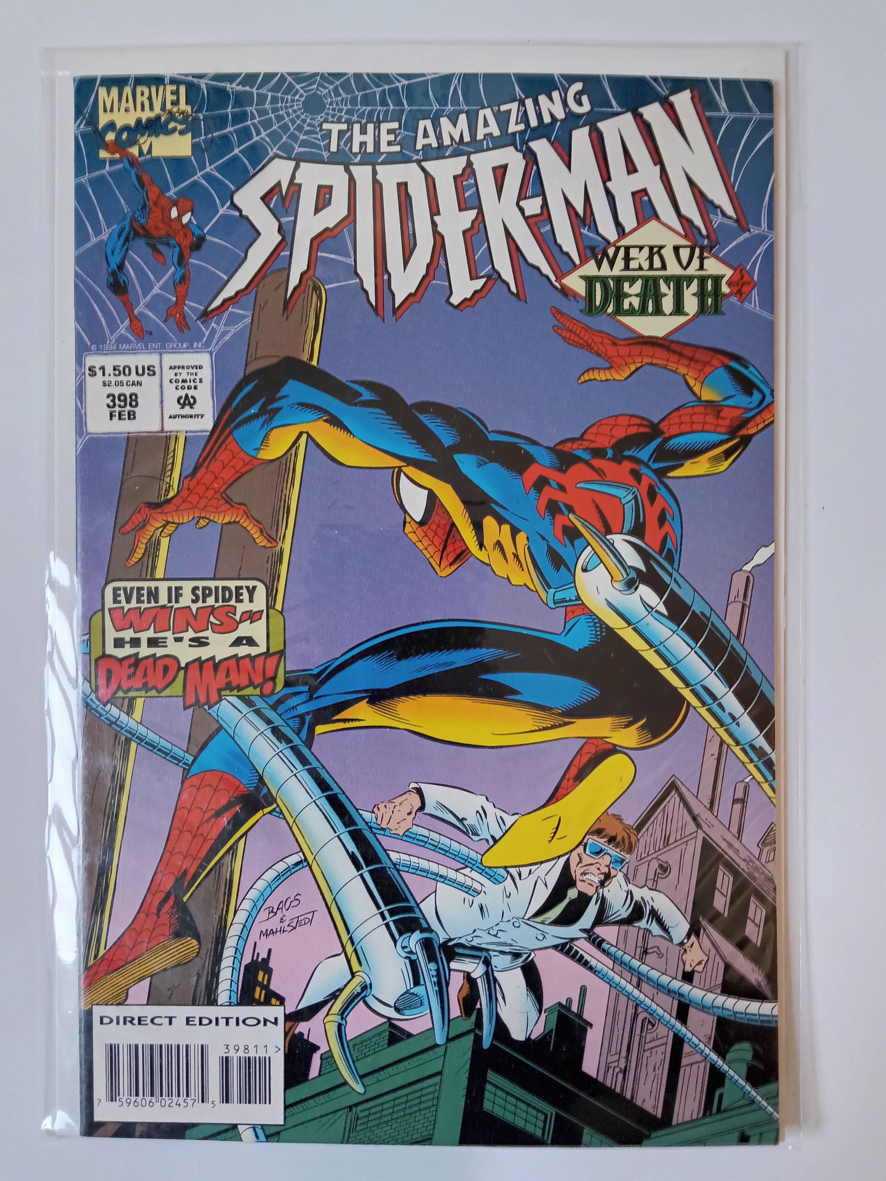 The Amazing Spider-man #395-399 Direct Edition Marvel Comic Books in Great Condition
