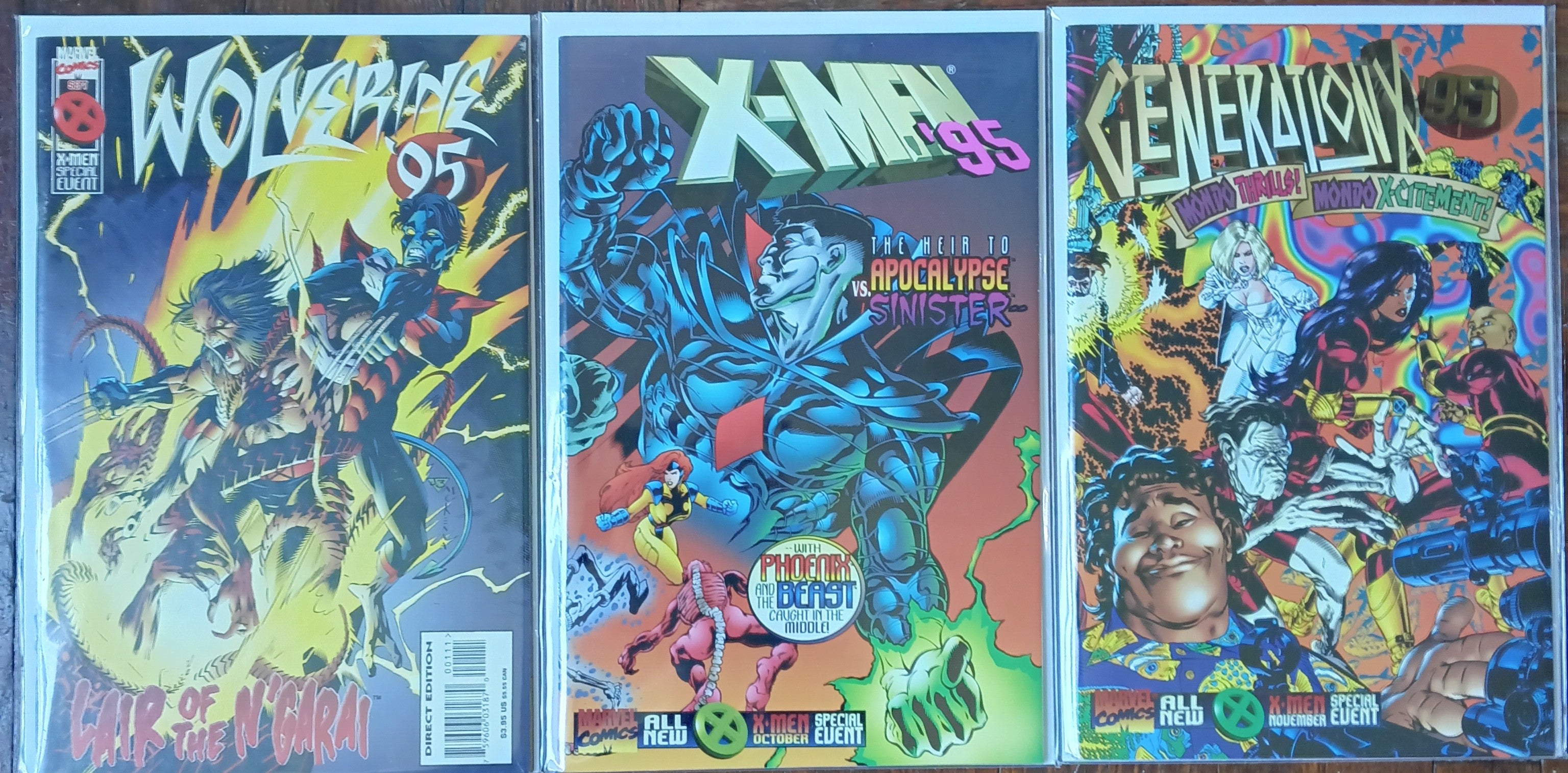 3 Comics: Wolverine 95', X-Men 95', Generation X 95' Marvel Comic Books All in Great Condition