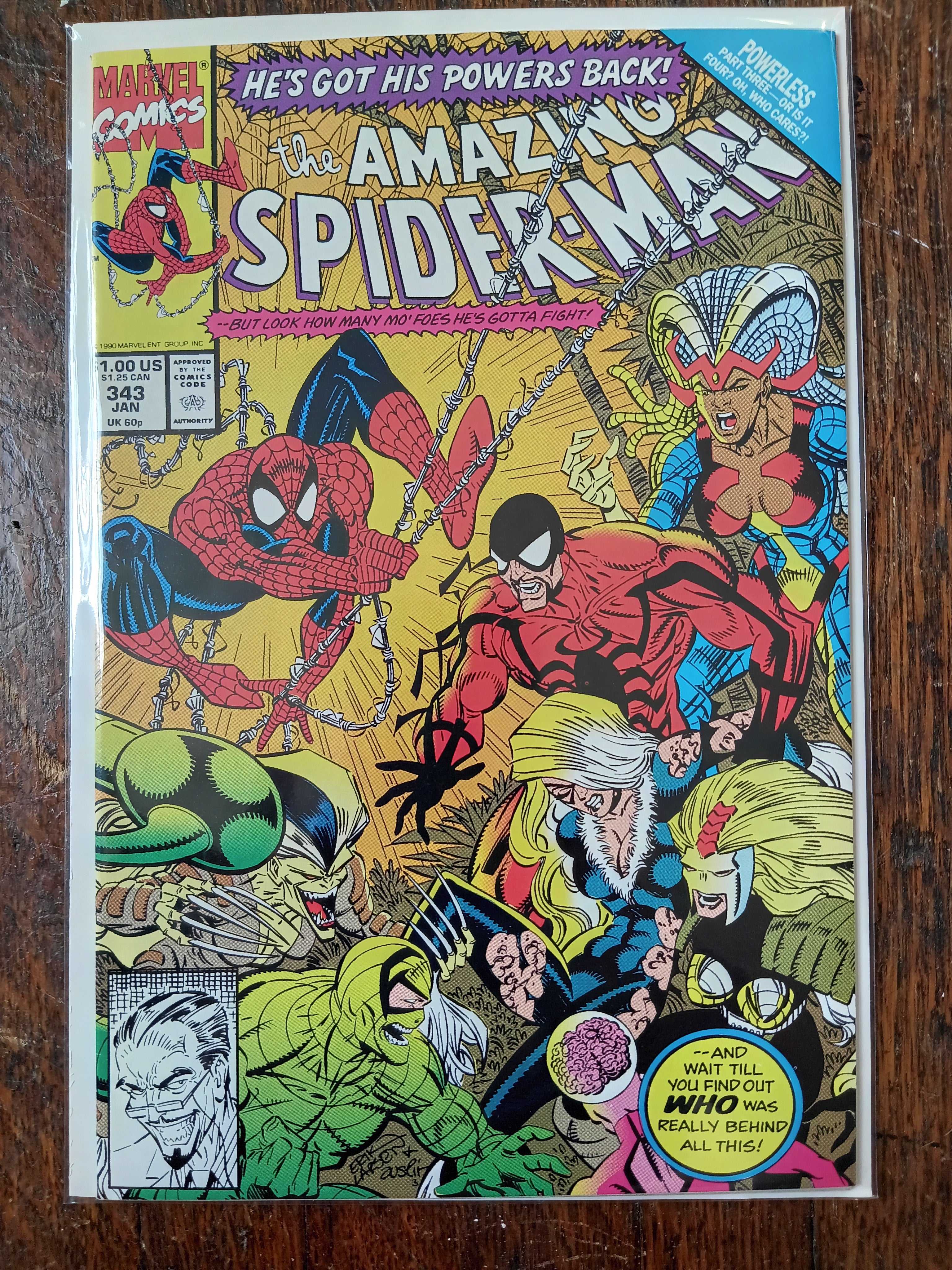 The Amazing Spider-man Powerless Part 1-3 #341,342,343(key Issue)        Marvel Comic Books