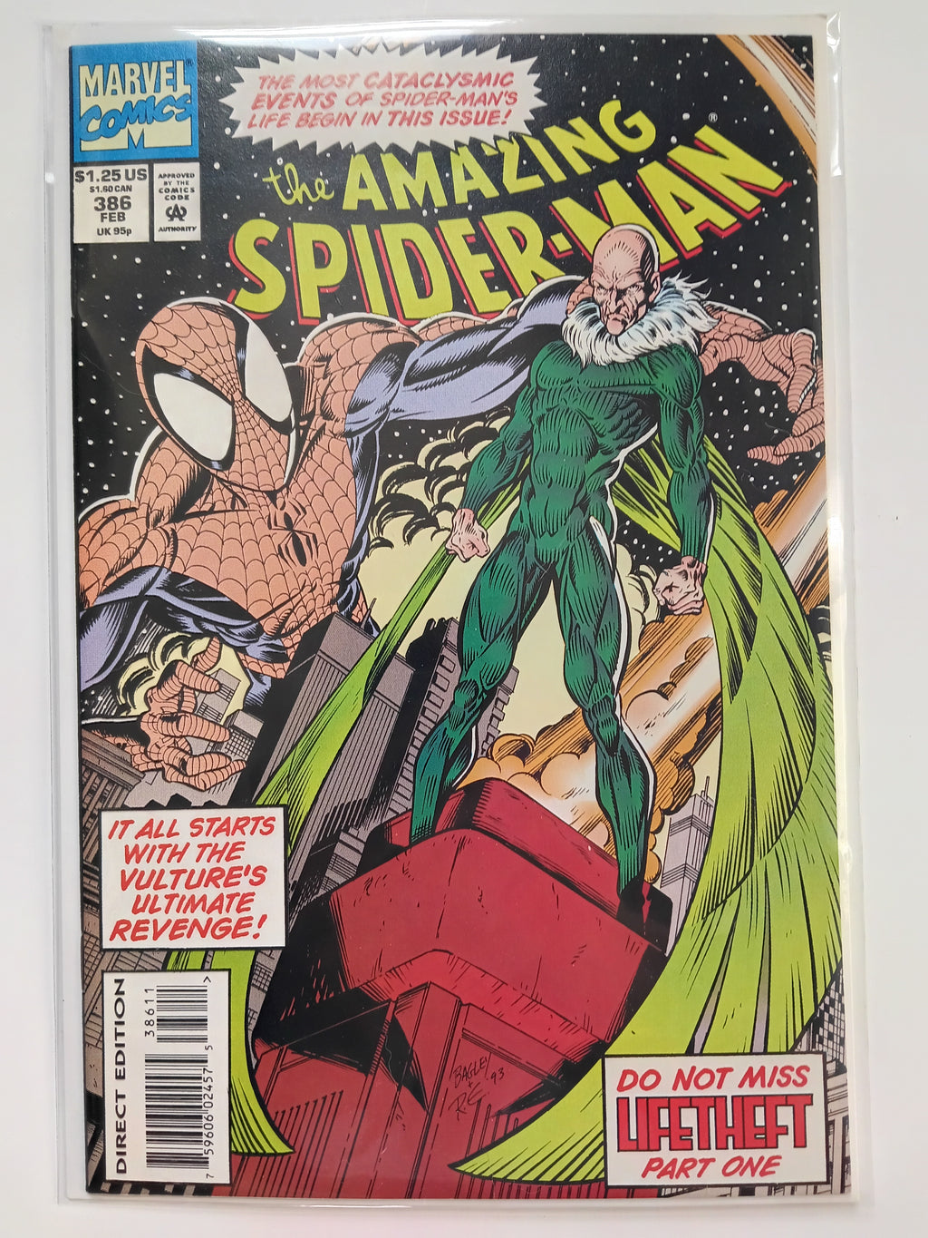 The Amazing Spider-man #386,387,388 Direct Edition Marvel Comic Books