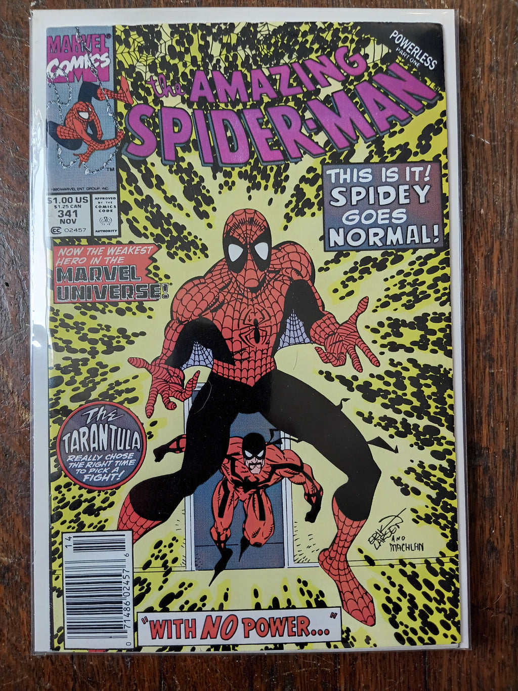 The Amazing Spider-man Powerless Part 1-3 #341,342,343(key Issue)        Marvel Comic Books