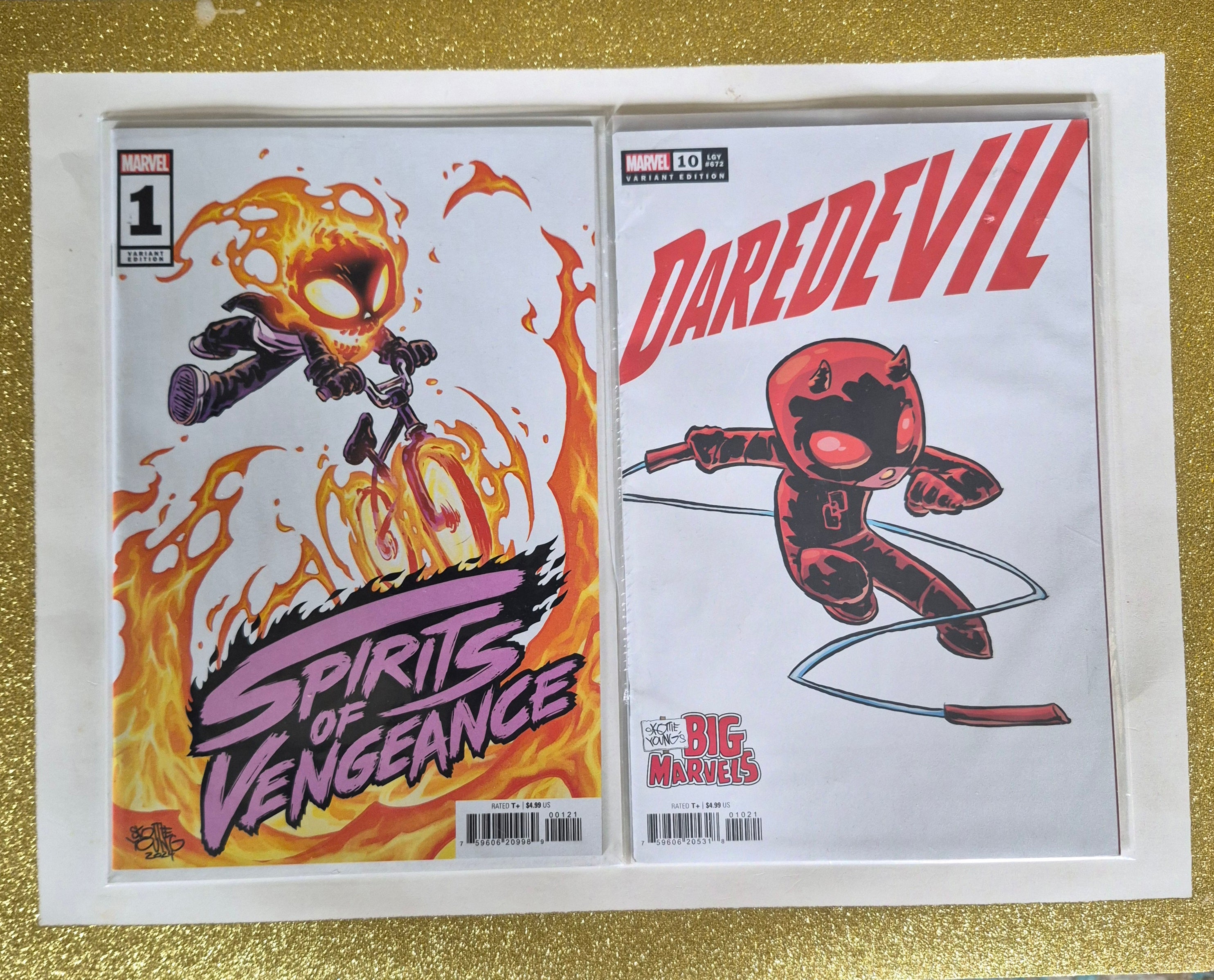 2 Scottie Young Comicbook Covers. Daredevil and Ghost Rider.