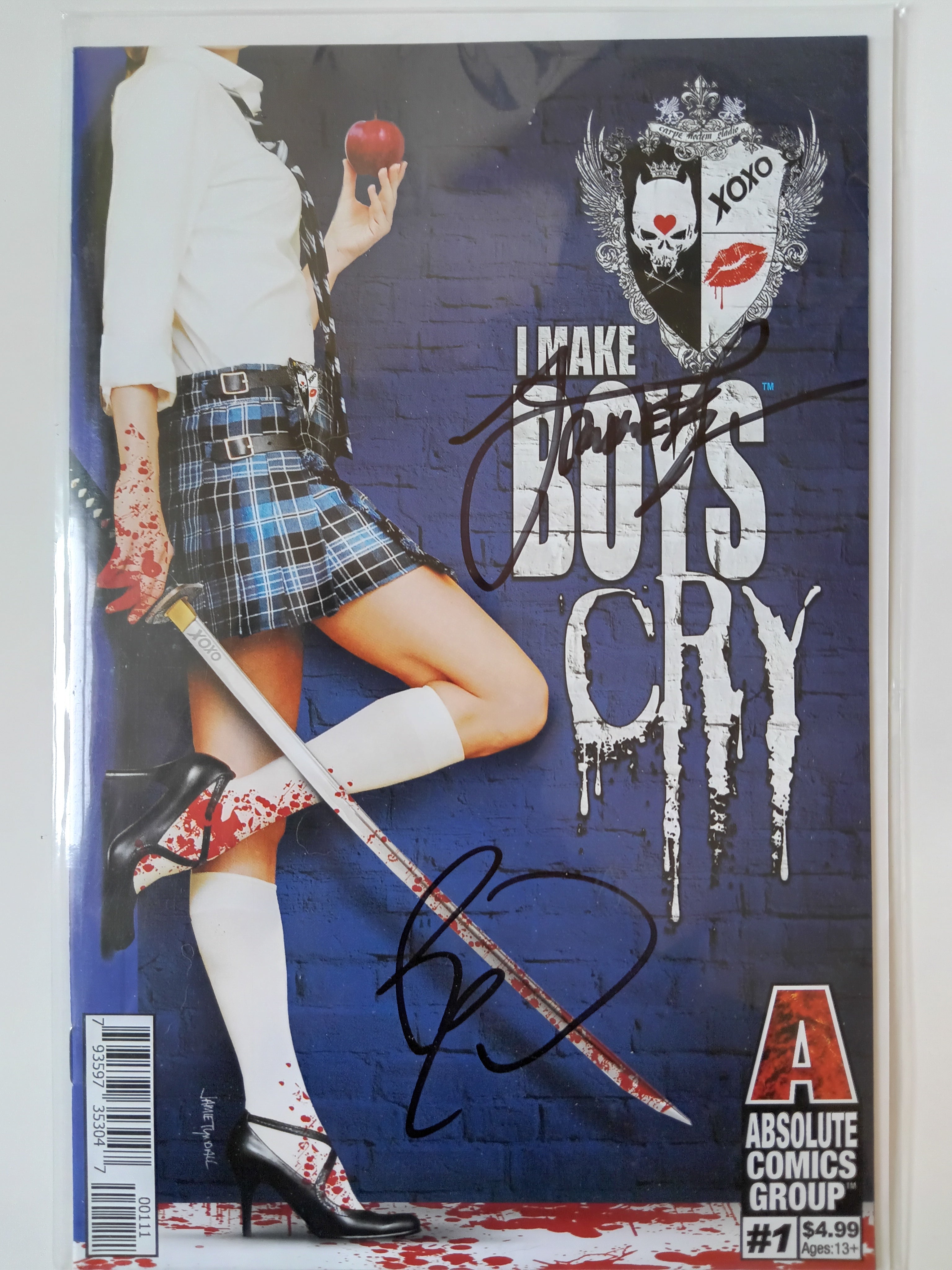 I Make Boys Cry #1 Double Signed Comic Book in Great Condition