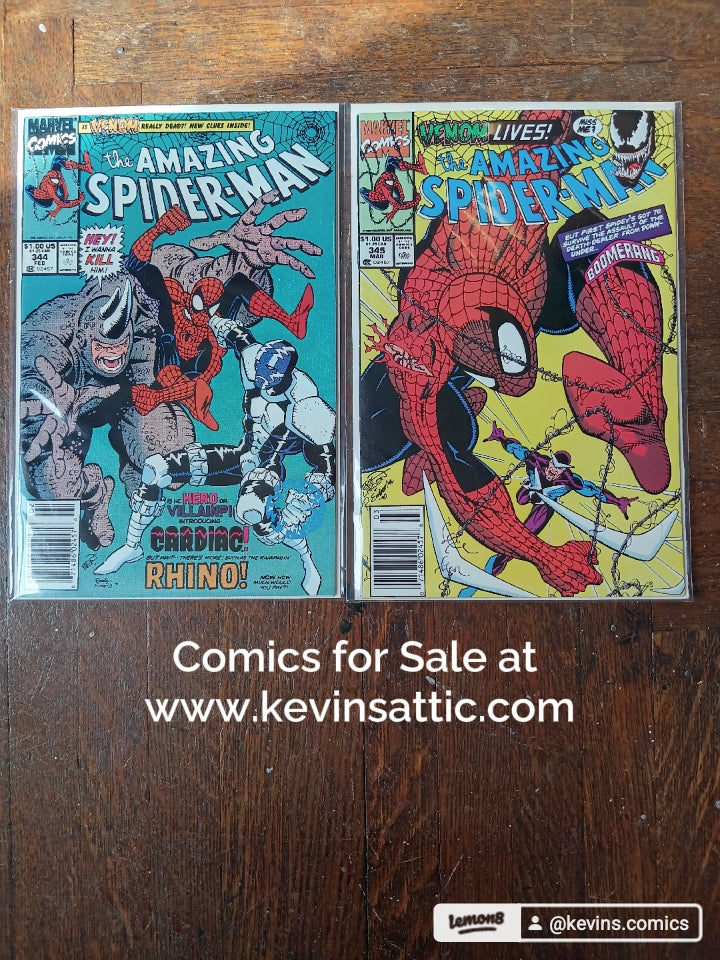The Amazing Spider-man #344,345 Newsstand Variant