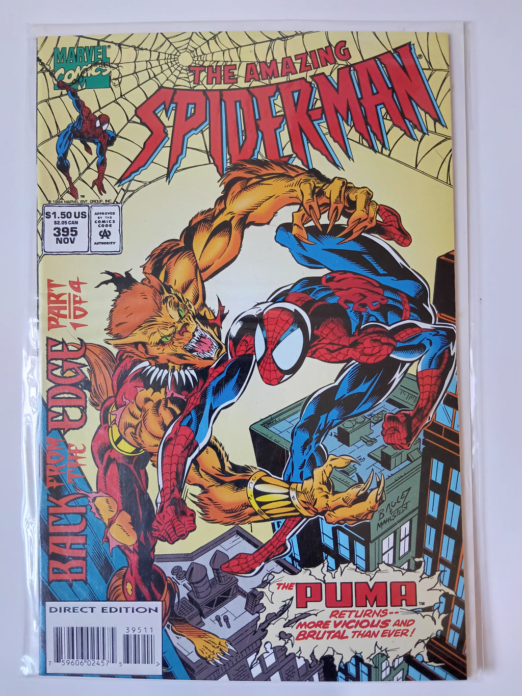 The Amazing Spider-man #395-399 Direct Edition Marvel Comic Books in Great Condition