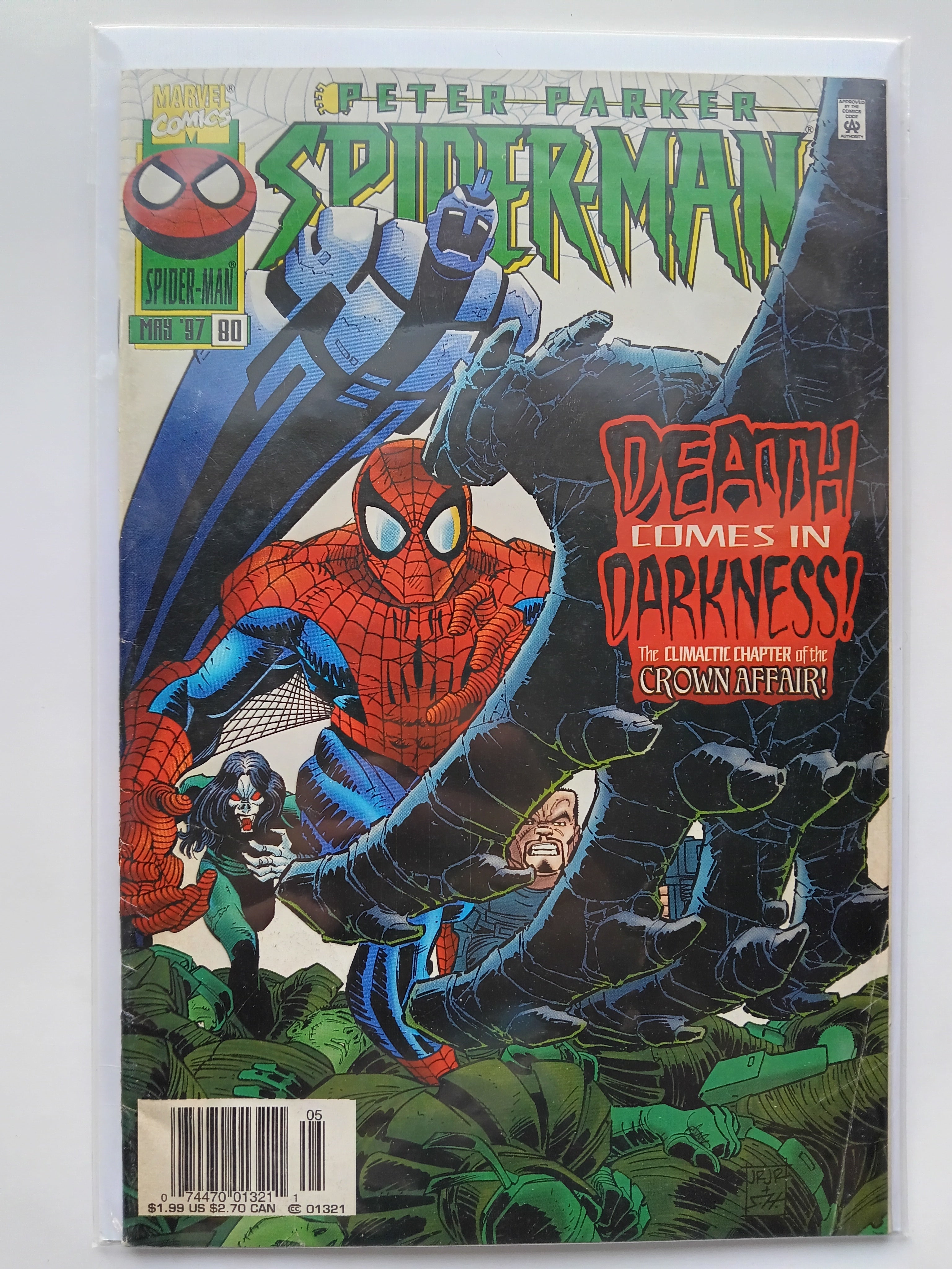Peter Parker Spider-Man #80 Newsstand Variant May 1997 Death Comes in Darkness!