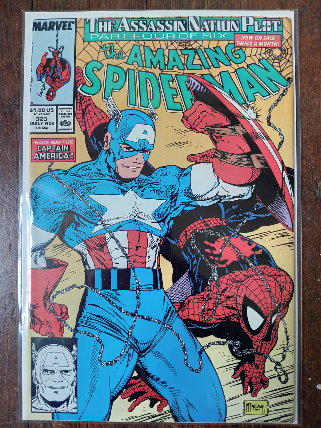 The Amazing Spider-man 323 Direct Edition Marvel Comic Book in Very Good Condition