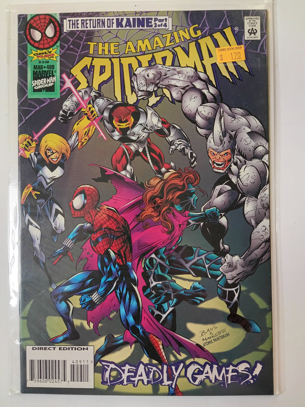 The Amazing Spider-man #406-410 Direct Edition Marvel Comic Books in Great Condition