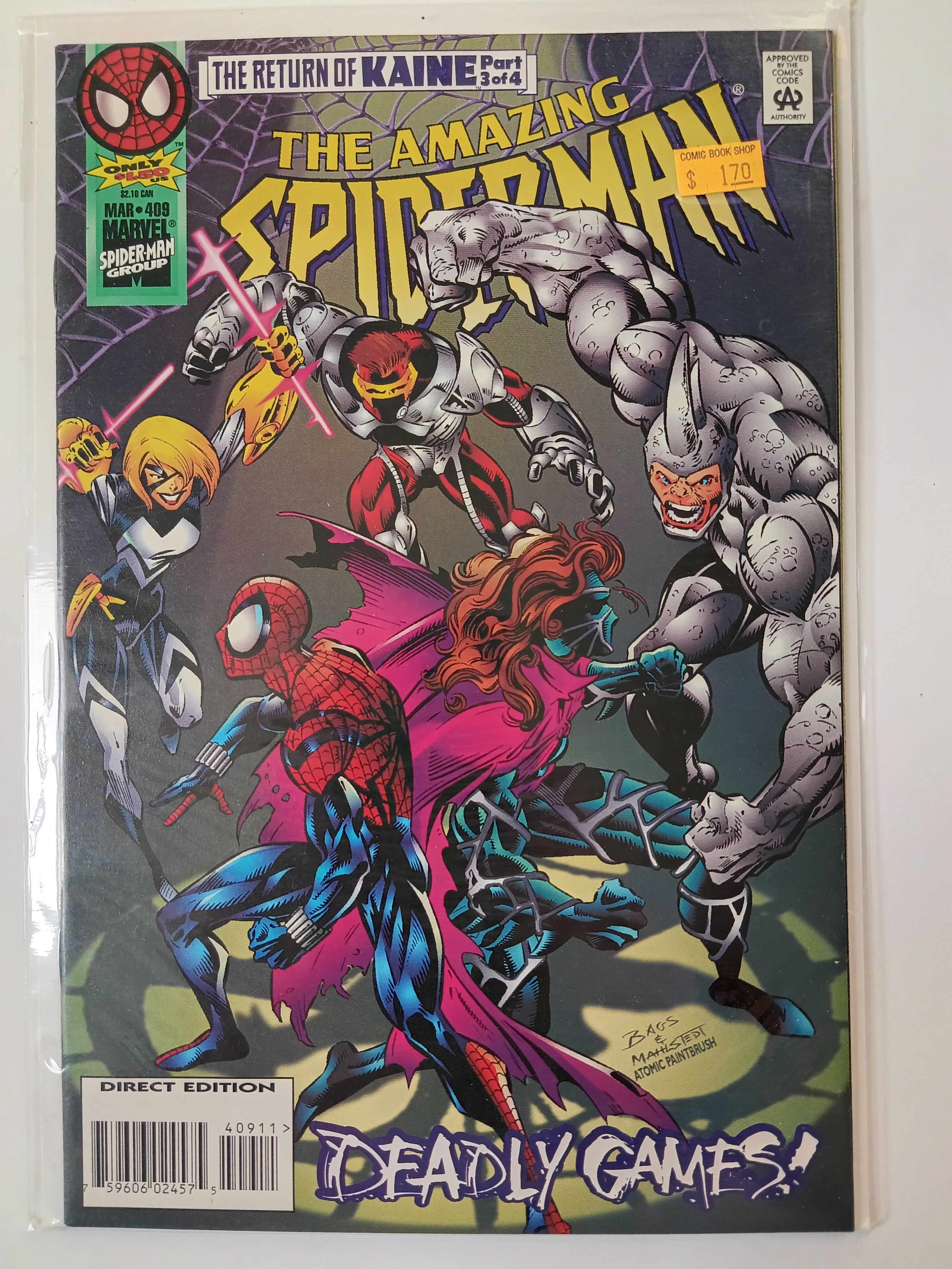 The Amazing Spider-man #406-410 Direct Edition Marvel Comic Books in Great Condition
