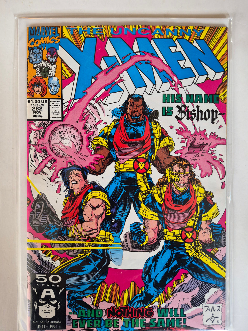 Uncanny X-men 282 and 283 1st Cameo of Bishop and 1st appearance of Bishop Key Issues Marvel Comic Books