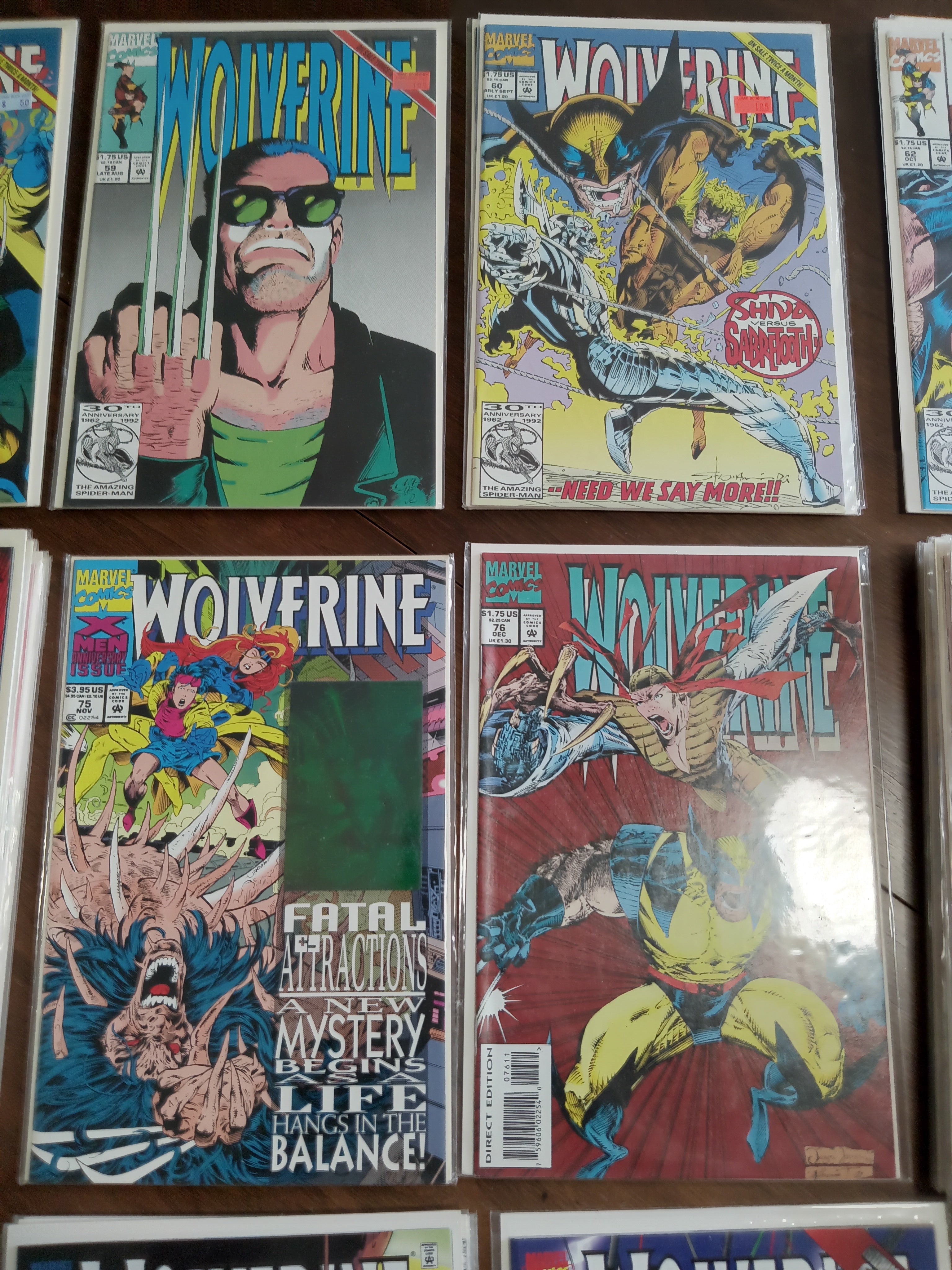 Wolverine #50-100 Marvel Comic Books in Great Condition Bagged and Boarded