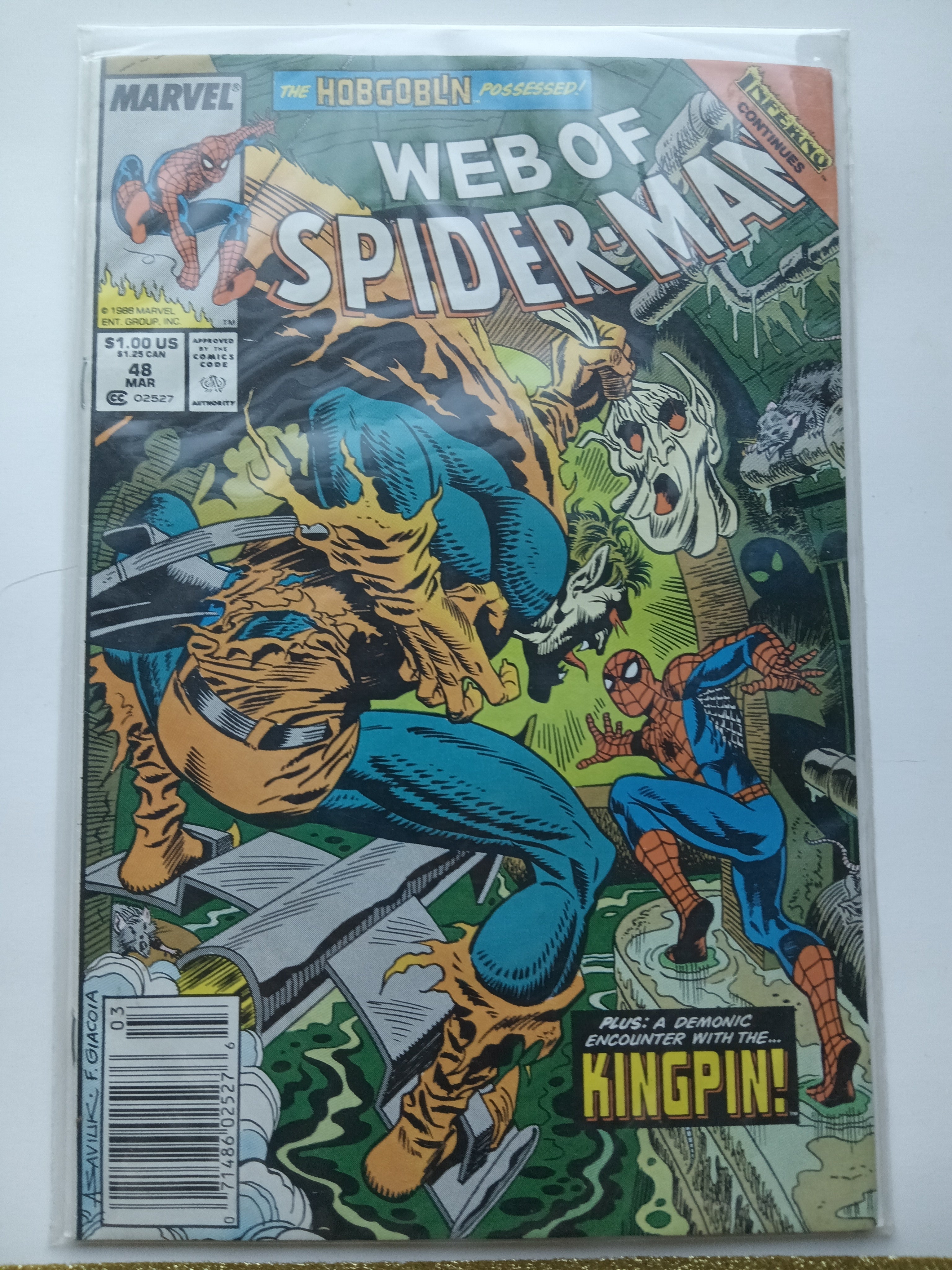 Web of Spider-Man #48 Newsstand Variant Marvel Comic Book