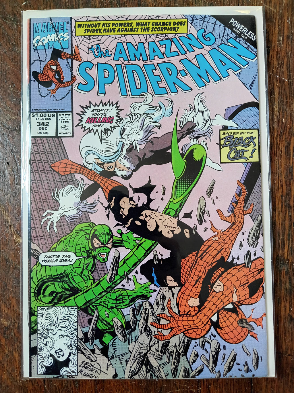 The Amazing Spider-man Powerless Part 1-3 #341,342,343(key Issue)        Marvel Comic Books