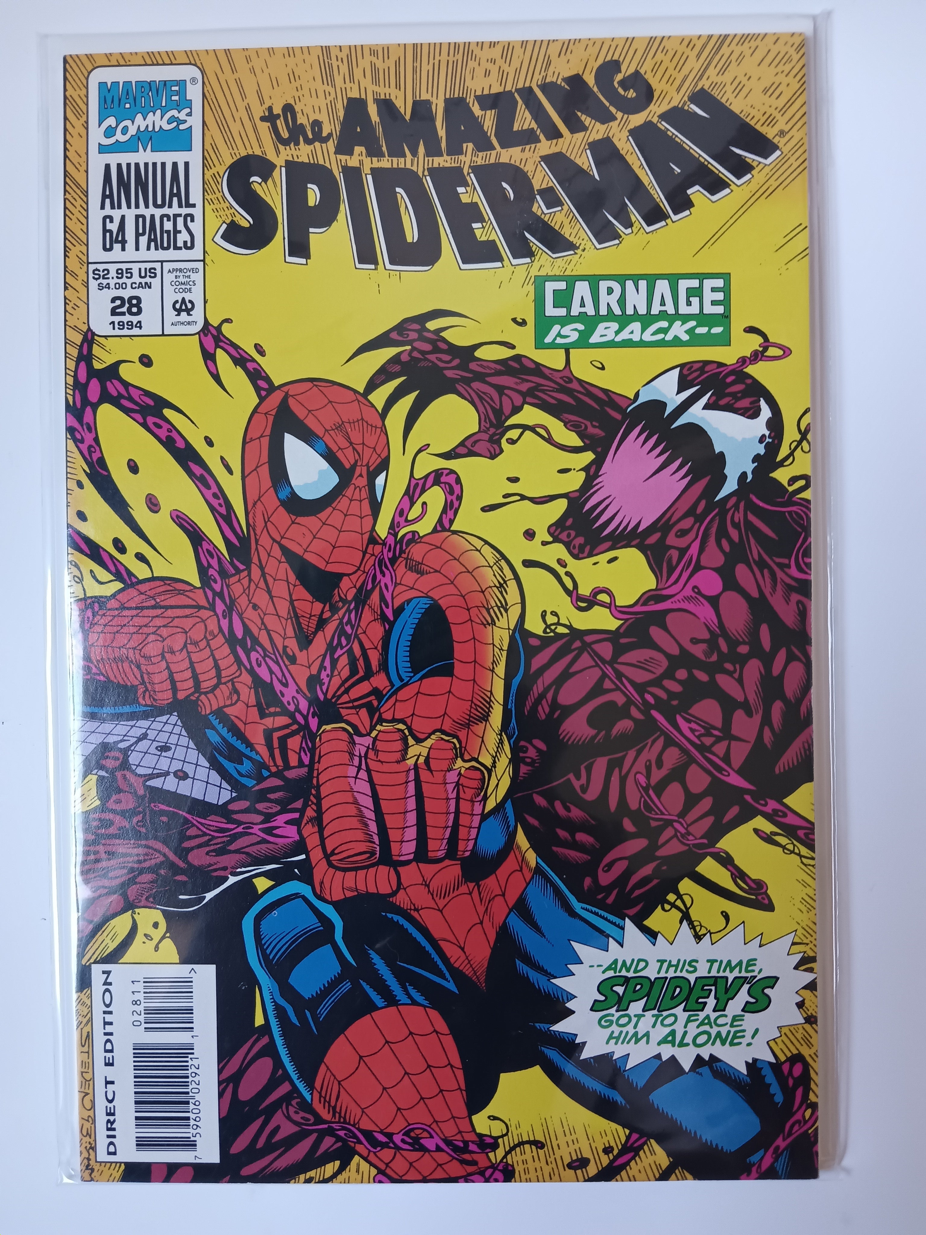 The Amazing Spider-man Annual #28 Direct Edition Marvel Comic Book Carnage is Back