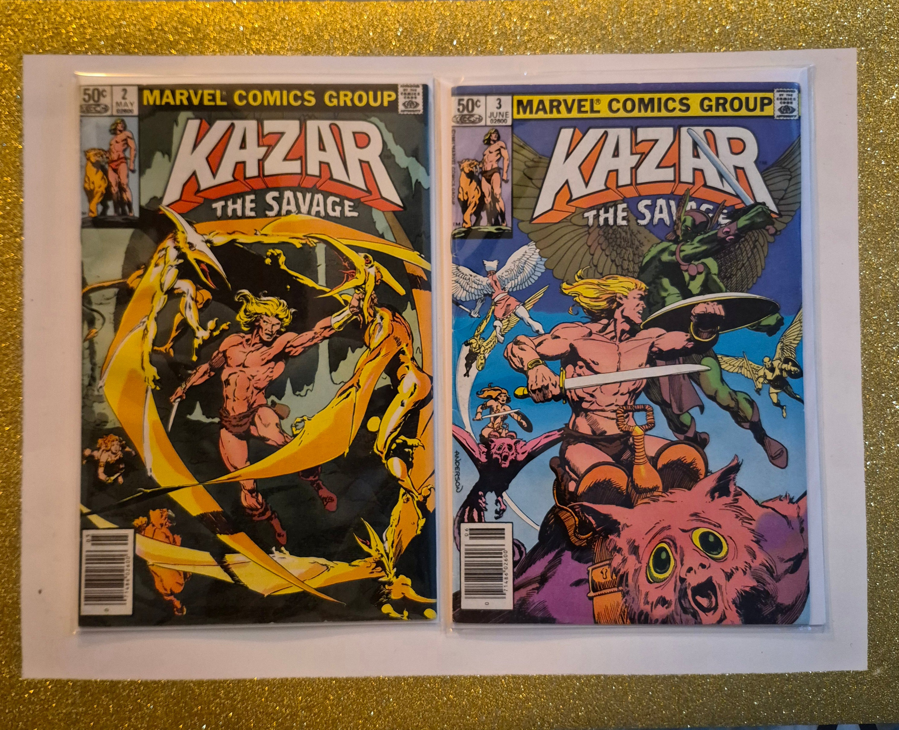 Kazar The Savage #2 and #3 Newsstand Variant Comic Books